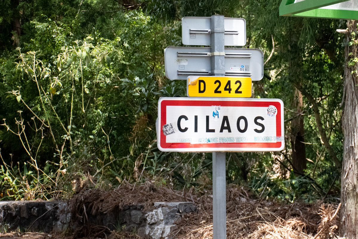 Panneau d'entrée à Cilaos