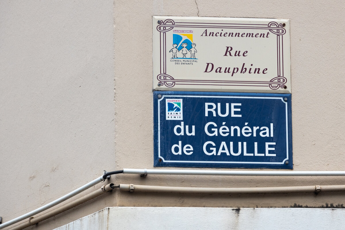 Panneau de la rue du Général de Gaulles à Saint Denis de la Réunion
